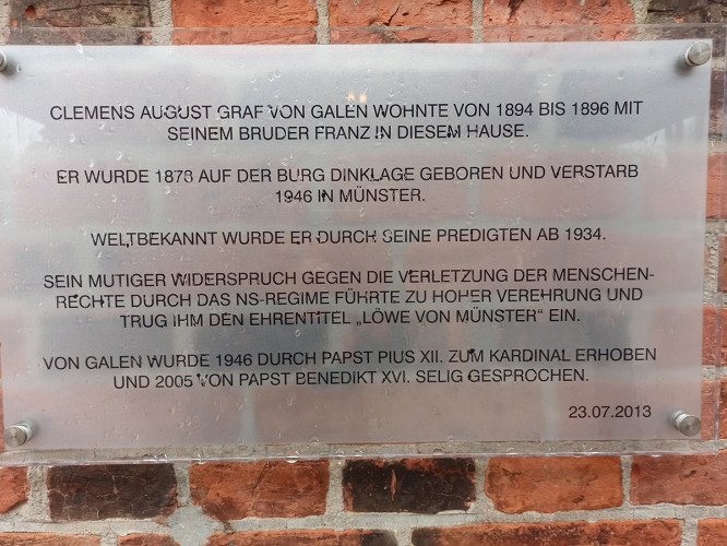 vechta galen gedenken an der elmendorffburg